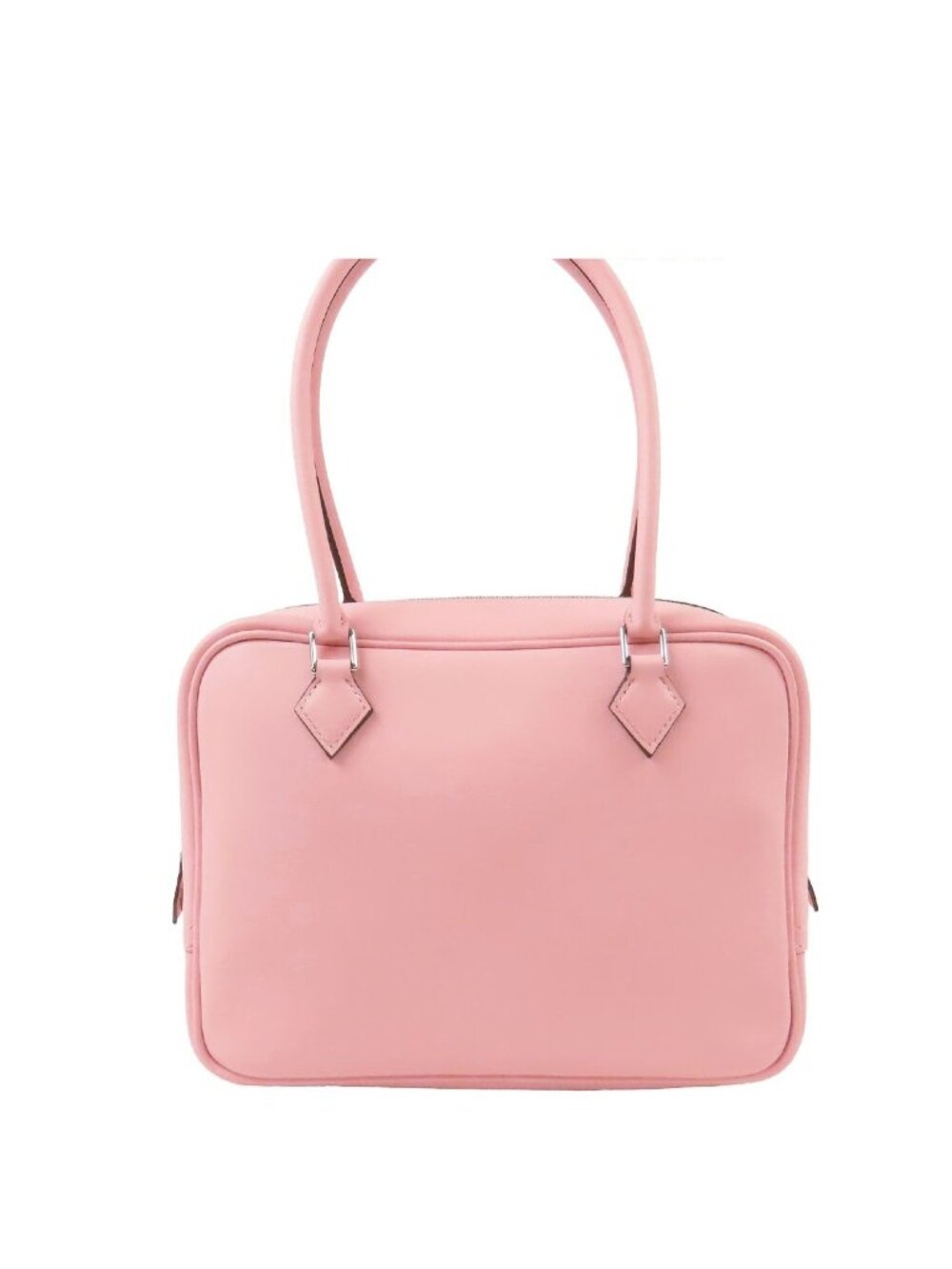 Hermes Mini Plume 20 Rose Sakura Silver Swift Handbag